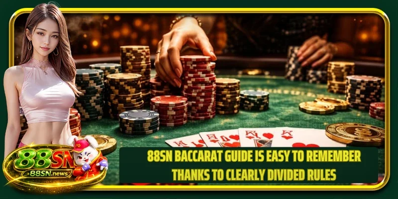 88SN baccarat guide is easy to remember thanks to clearly divided rules