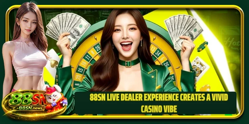 88SN live dealer experience creates a vivid casino vibe