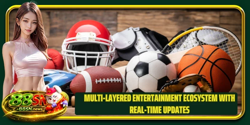 Multi-layered entertainment ecosystem with real-time updates