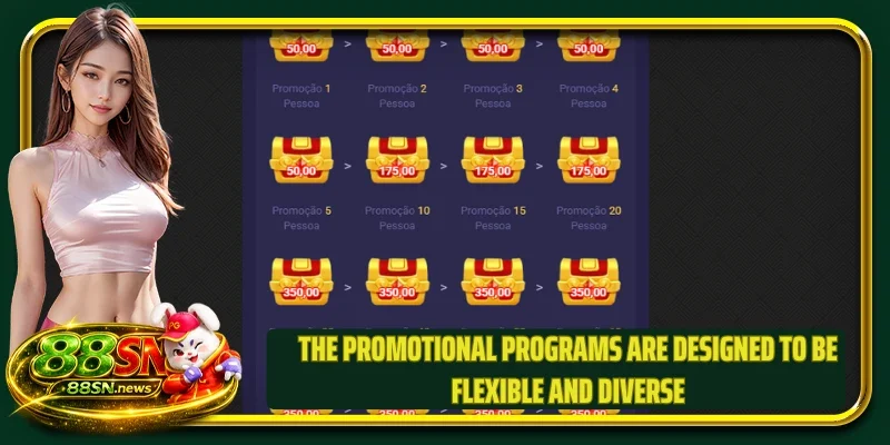The promotional programs are designed to be flexible and diverse